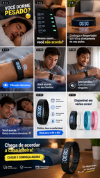 A pulseira HT30 vibra com precisão para despertar apenas você, mantendo o silêncio absoluto para seu cônjuge e filhos. O fim dos alarmes barulhentos.