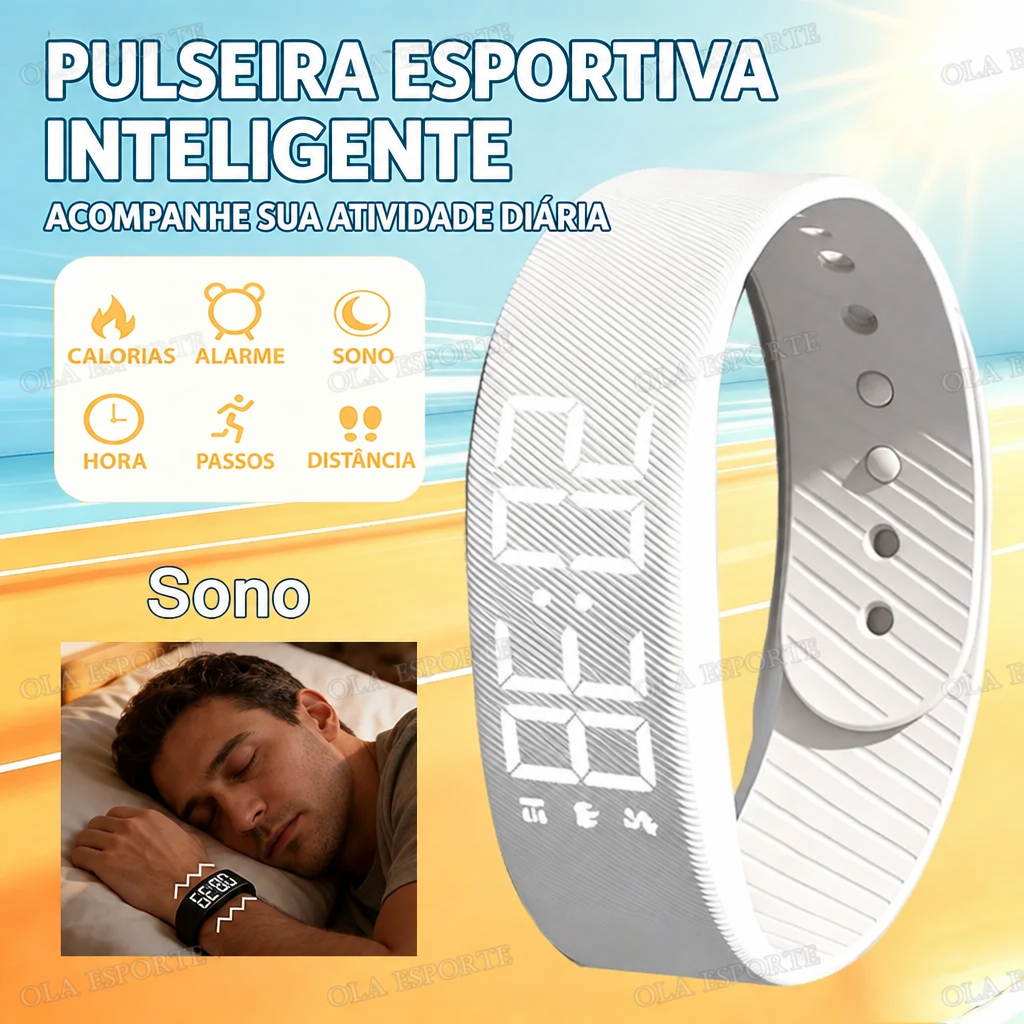 A pulseira HT30 vibra com precisão para despertar apenas você, mantendo o silêncio absoluto para seu cônjuge e filhos. O fim dos alarmes barulhentos.