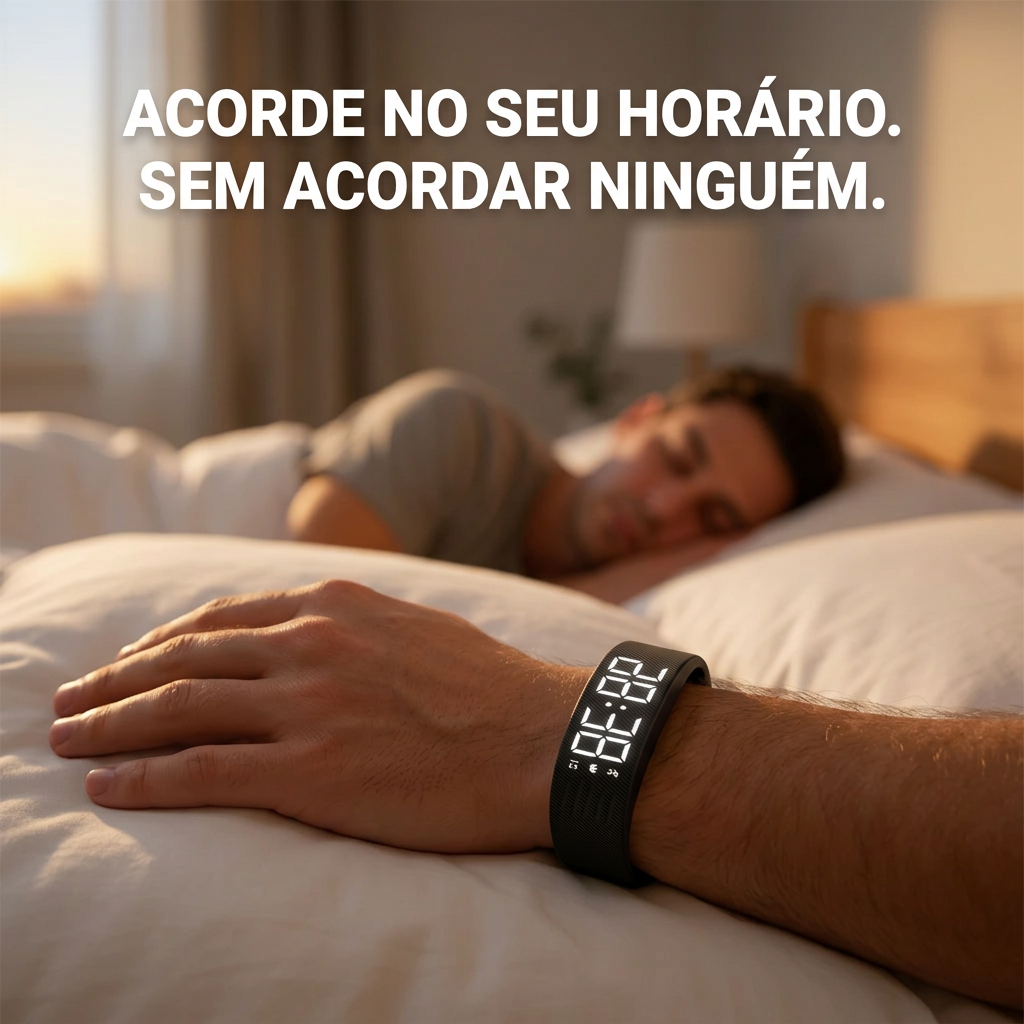 Pulseira HT30 no pulso, em uma situação de descanso